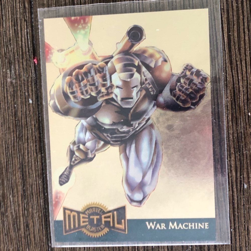 1995 Marvel Metal trading card: Gold Blaster: War Machine Limited Edition 17/18